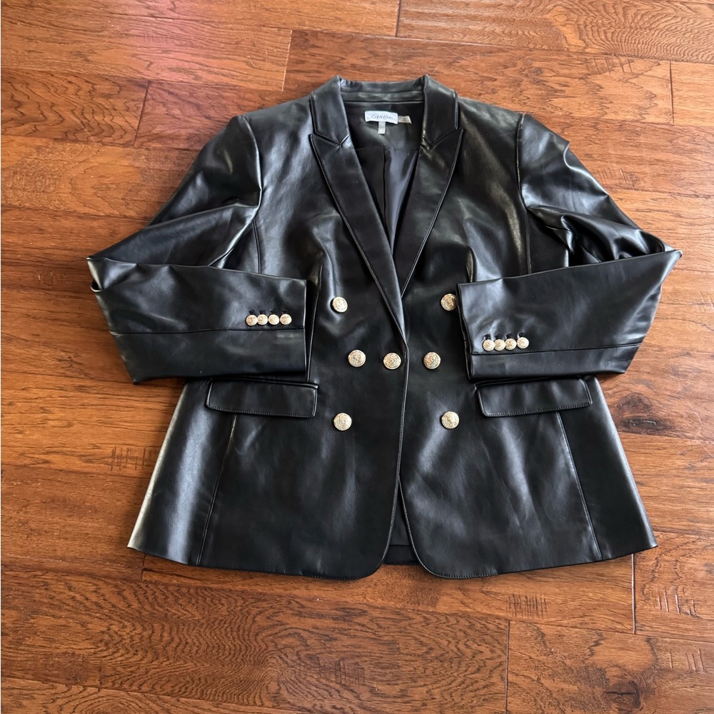 Calvin Klein Black Faux‎ Blazer - Picture 6 of 16